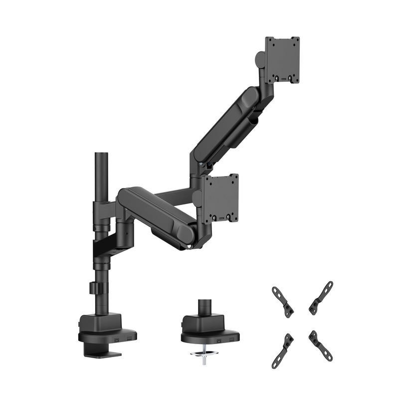 Alberenz® Bras double Heavy Duty à ressort à gaz (2 écrans jusqu'à 57 pouces)