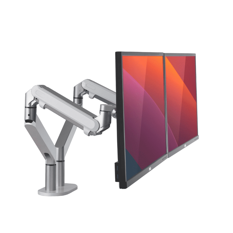 Alberenz® Bras Double pour Moniteur avec Ressort à Gaz Argent