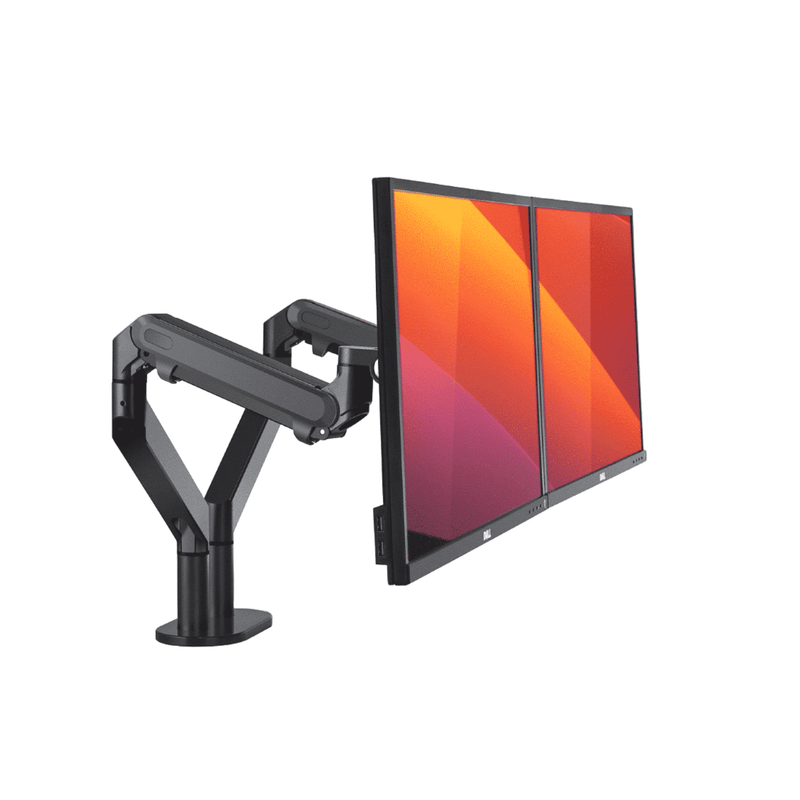 Alberenz® Dubbele Monitorarm Met Gasveer Donkergrijs