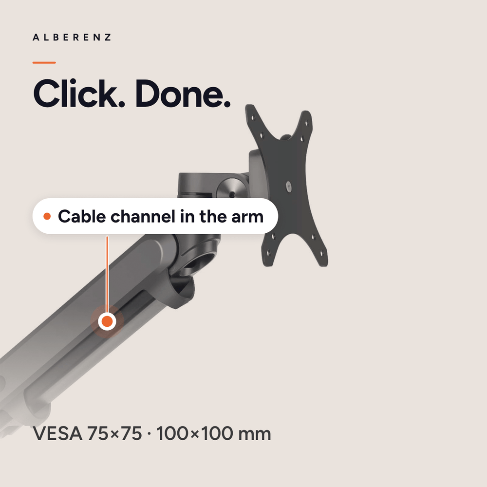 Alberenz® Dubbele Monitorarm Met Gasveer Donkergrijs