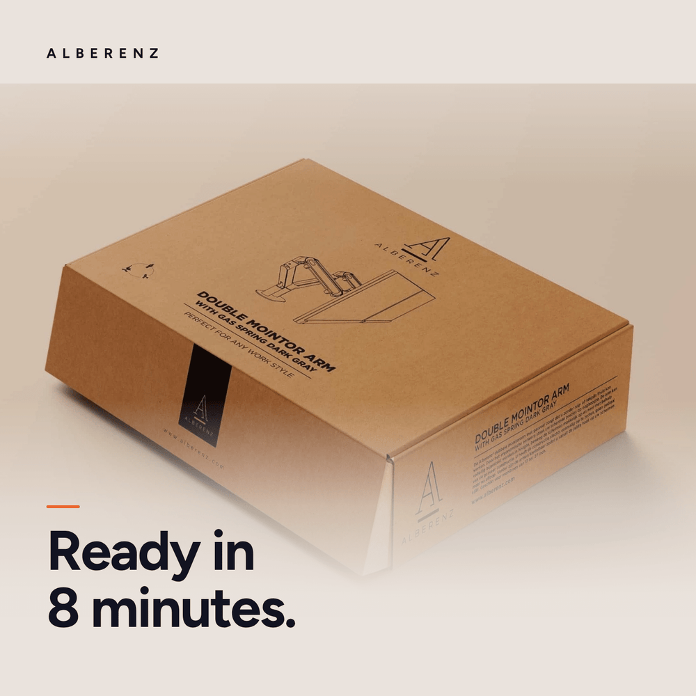 Alberenz® Dubbele Monitorarm Met Gasveer Donkergrijs