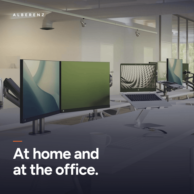 Alberenz® Dubbele Monitorarm Met Gasveer Donkergrijs