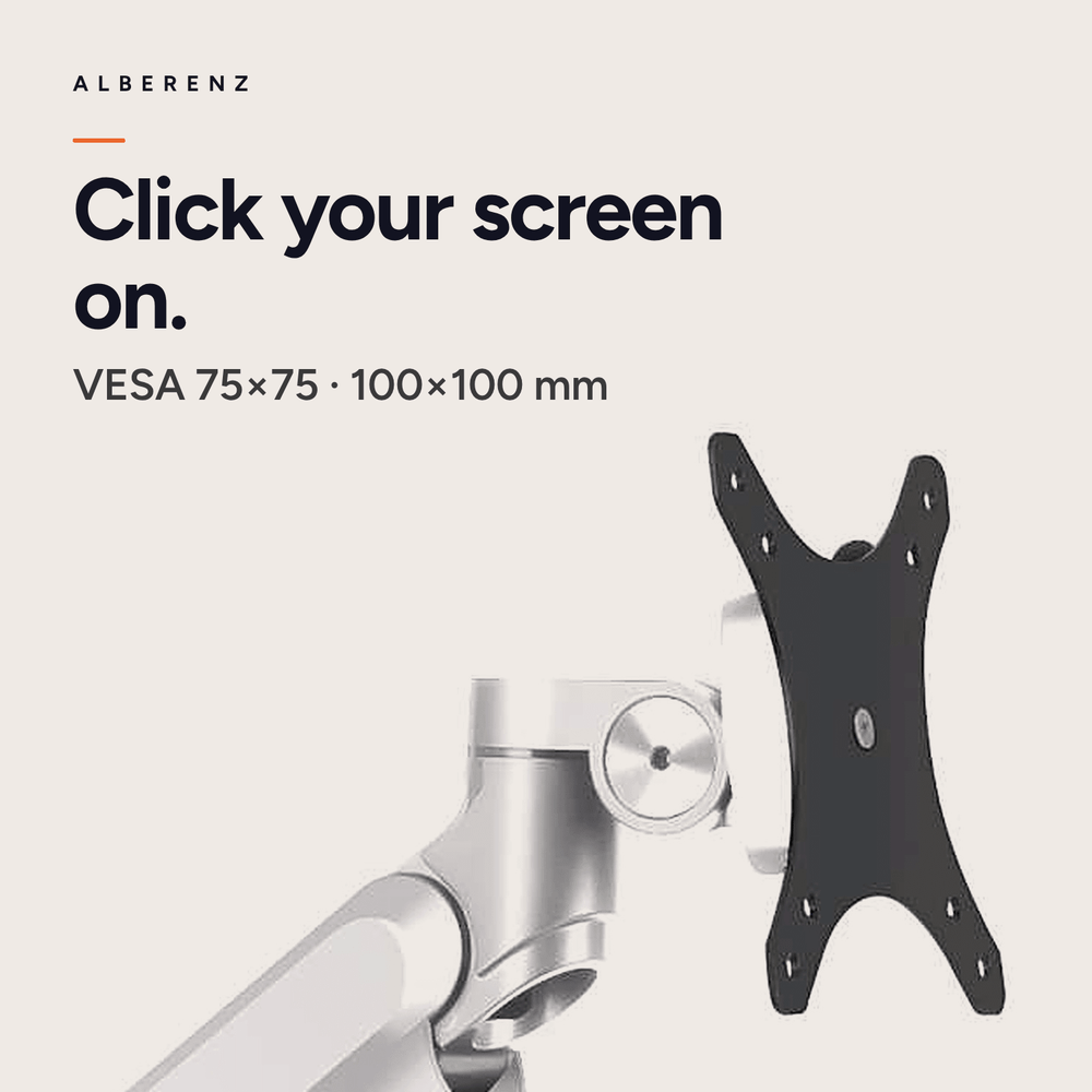 Alberenz® Enkele Monitorarm Gasveer Zilver