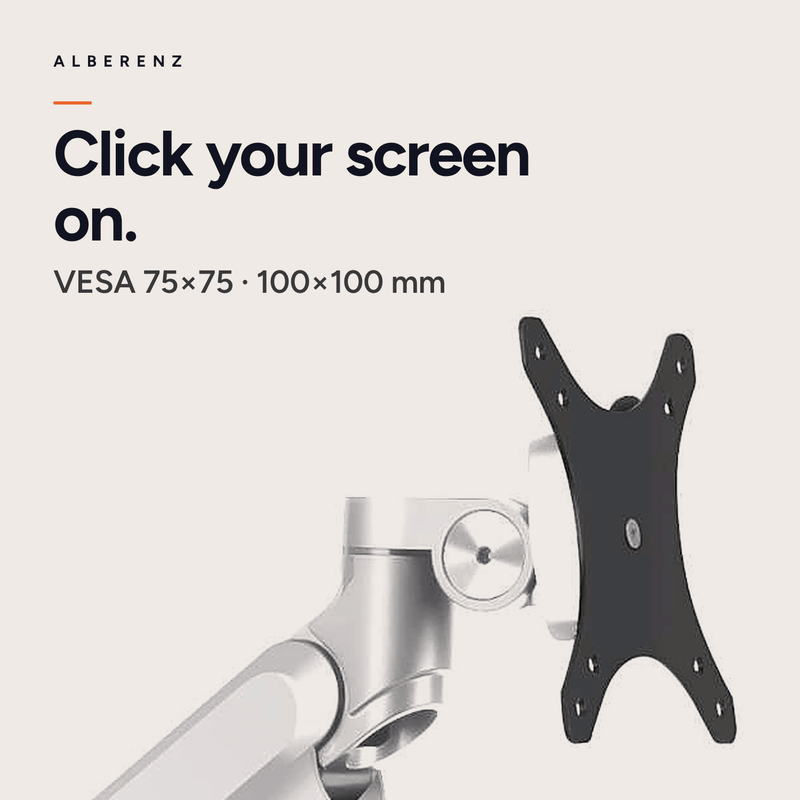 Alberenz® Enkele Monitorarm Gasveer Zilver