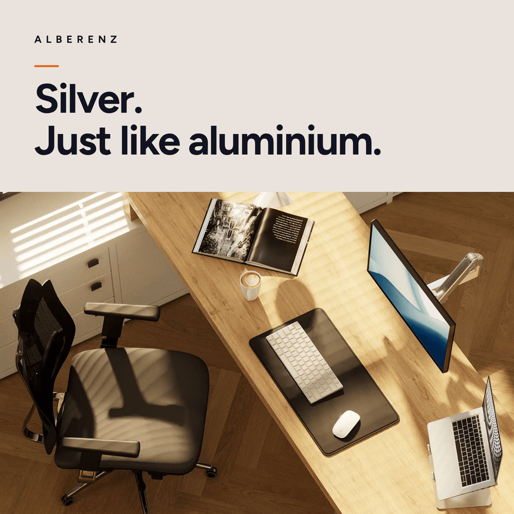 Alberenz® Enkele Monitorarm Gasveer Zilver