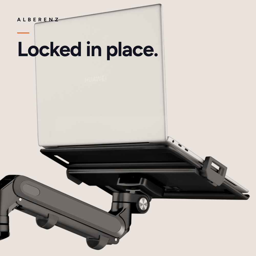 Bras pour moniteur d'ordinateur portable Alberenz® avec ressort à gaz noir