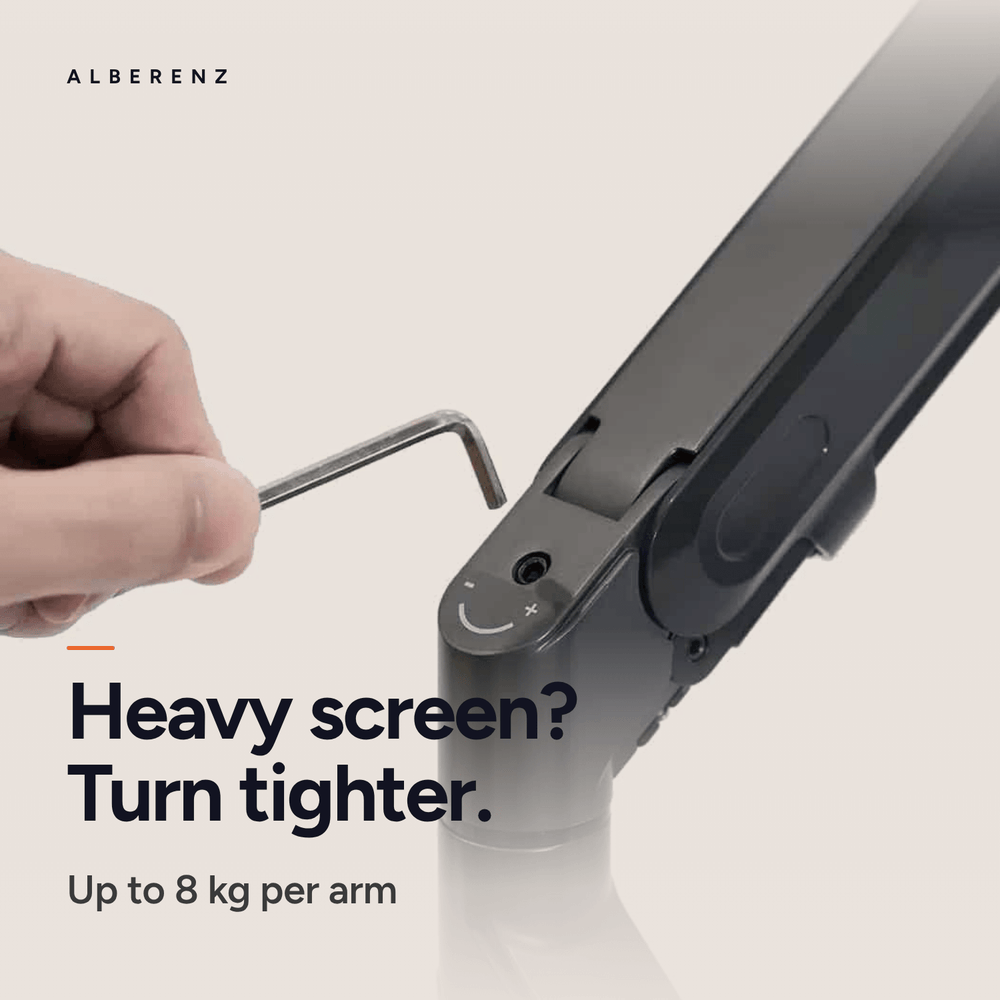 Bras pour moniteur d'ordinateur portable Alberenz® avec ressort à gaz noir
