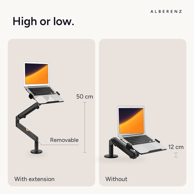 Alberenz® Laptop Arm Gas Spring - Dark Grey