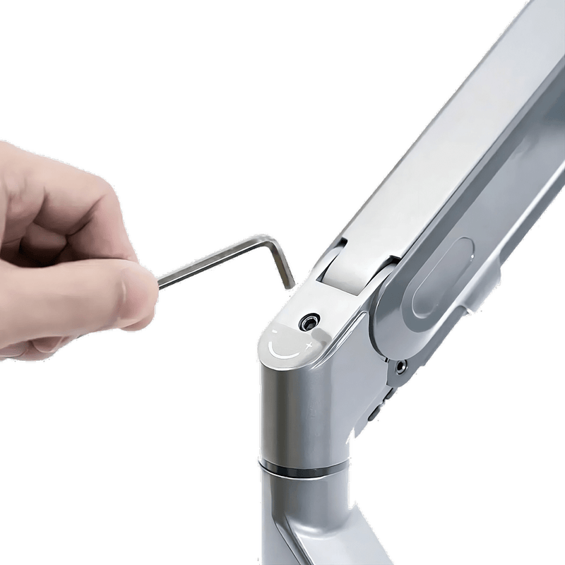 Bras pour moniteur d'ordinateur portable Alberenz® avec ressort à gaz argenté