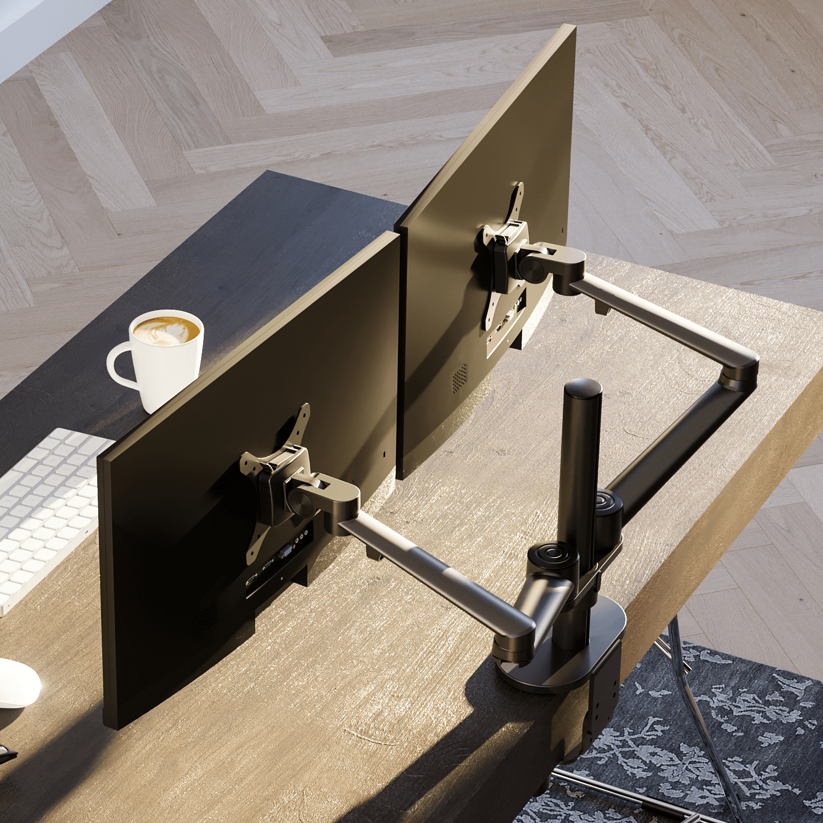 Alberenz Monitor Mount for 2 Screens Black - Alberenz -