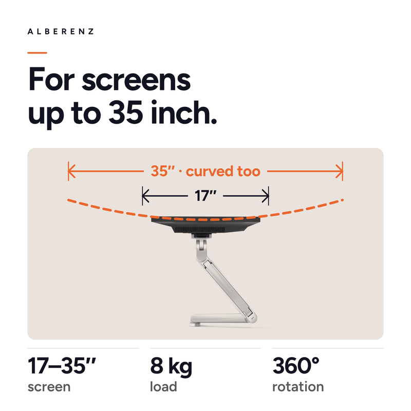 Alberenz® Monitorbeugel Wand Gasveer Zilver