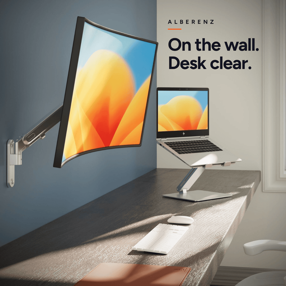 Alberenz® Monitorbeugel Wand Gasveer Zilver