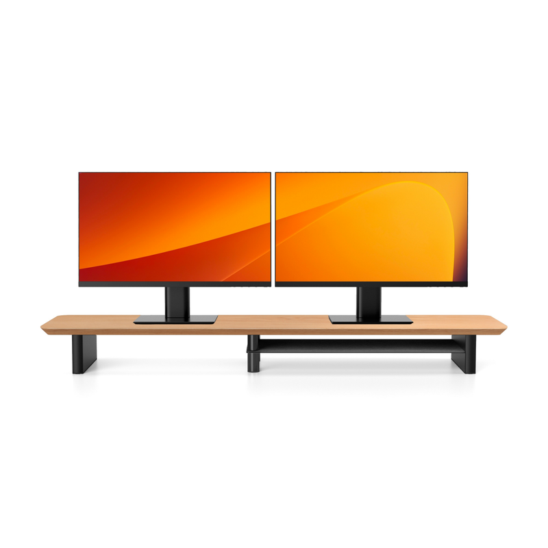 Alberenz® Oak Wooden Monitor Riser - 2 Monitors
