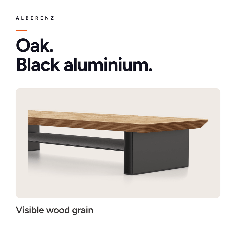 Alberenz® Oak Wooden Monitor Riser - 1 Monitor