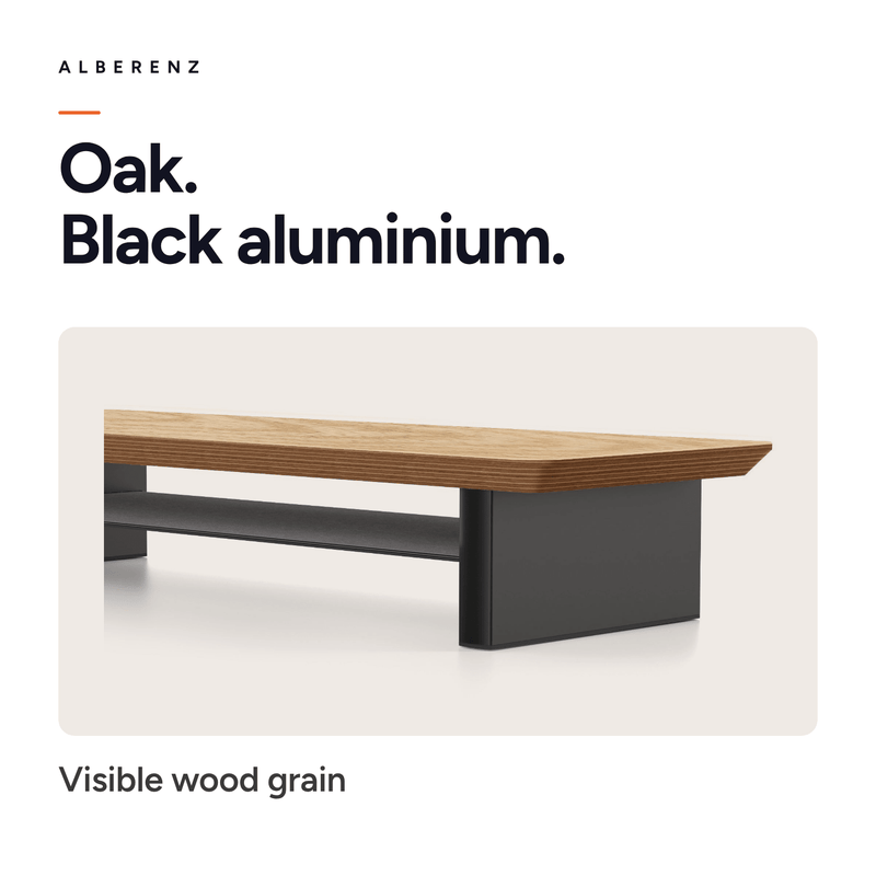 Alberenz® Oak Wooden Monitor Riser - 1 Monitor