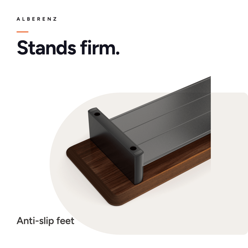 Alberenz® Walnut Wooden Monitor Riser - 2 Monitors