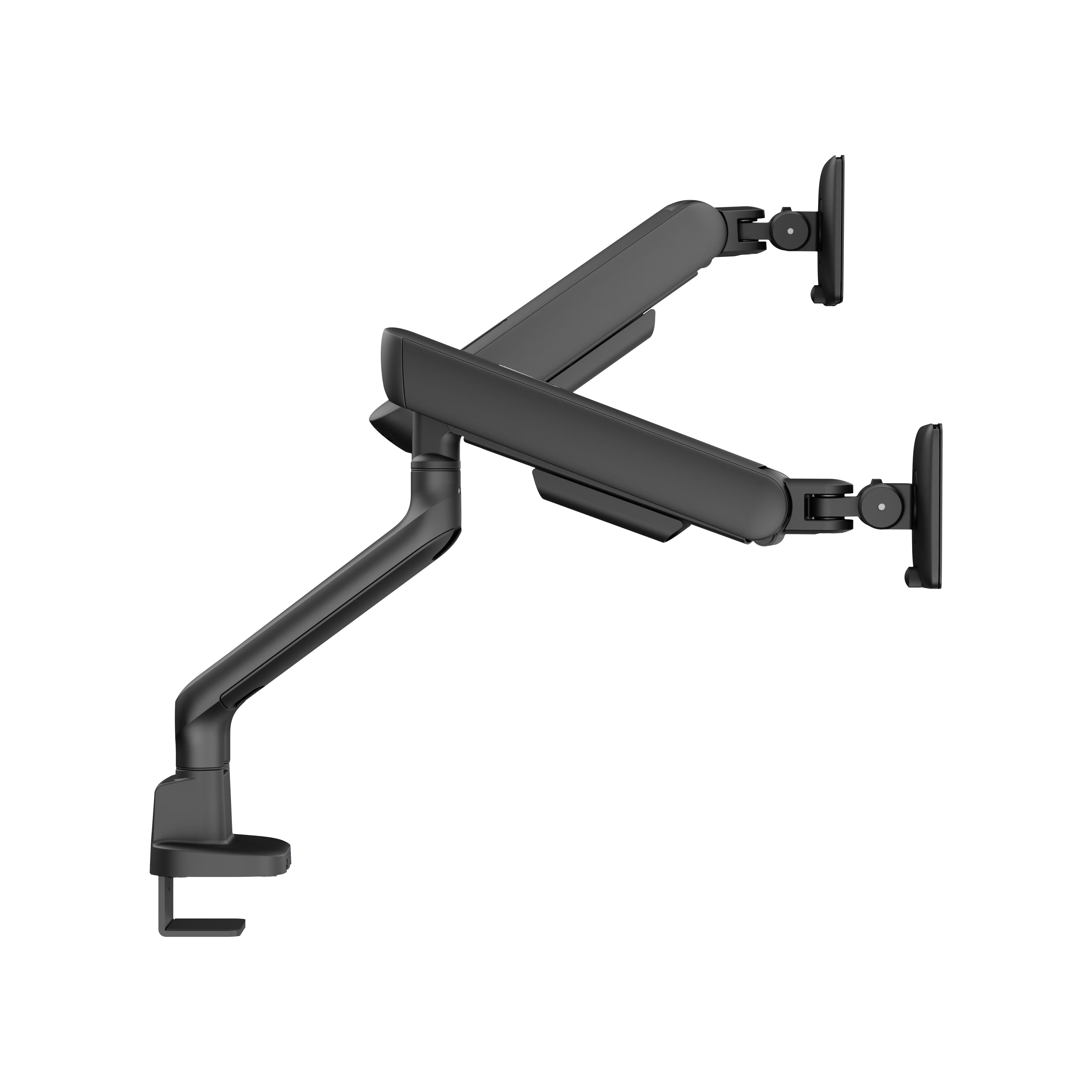 Support double moniteur Alberenz à ressort à gaz - Jusqu'à 35" - Avec USB - Noir