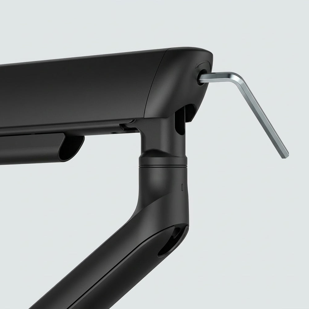 Bras de moniteur simple Alberenz à ressort à gaz - Jusqu'à 40 pouces - avec USB - Noir