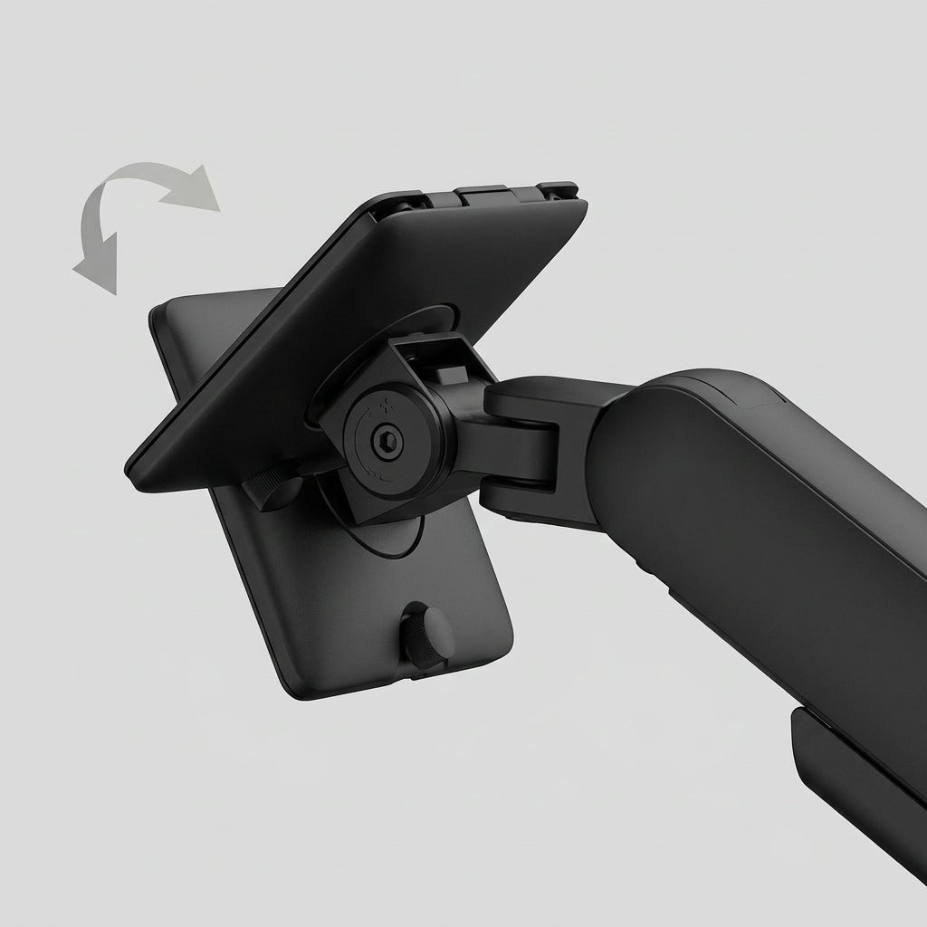 Support double moniteur Alberenz à ressort à gaz - Jusqu'à 35" - Avec USB - Noir