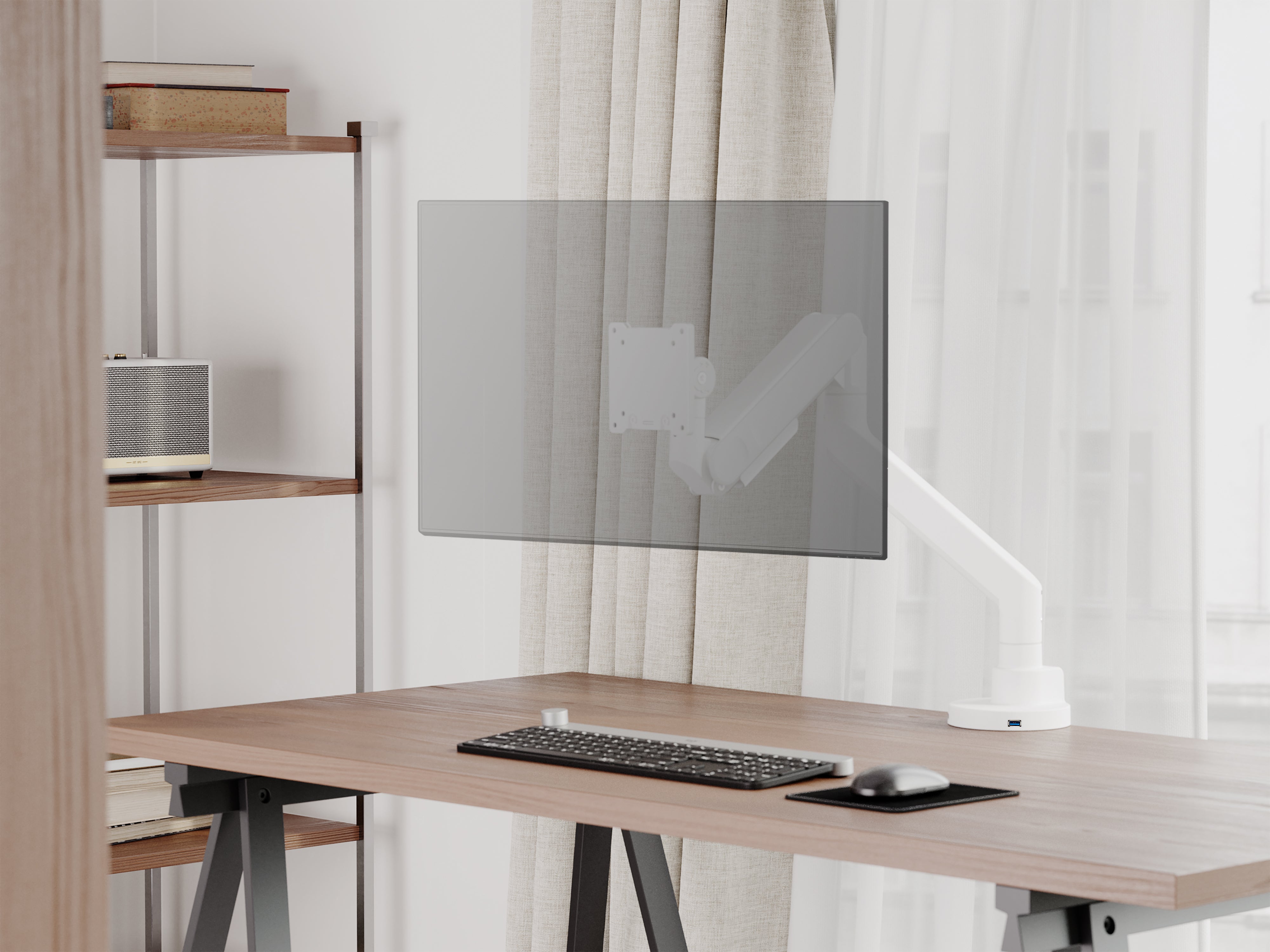 Alberenz® Zware Gasveer Monitorbeugel Wit (tot 57 inch)