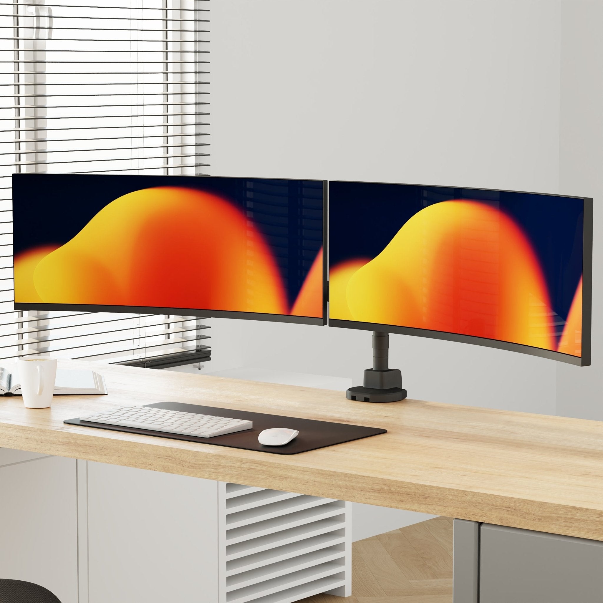 Alberenz® Alberenz Dual Heavy Duty Curved Monitor Mount (up to 2 x 57 inches) - Alberenz - Monitor mount