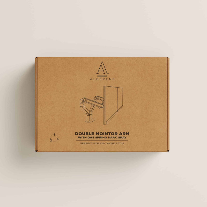 Alberenz® Bras Double pour Moniteur avec Ressort à Gaz Argent