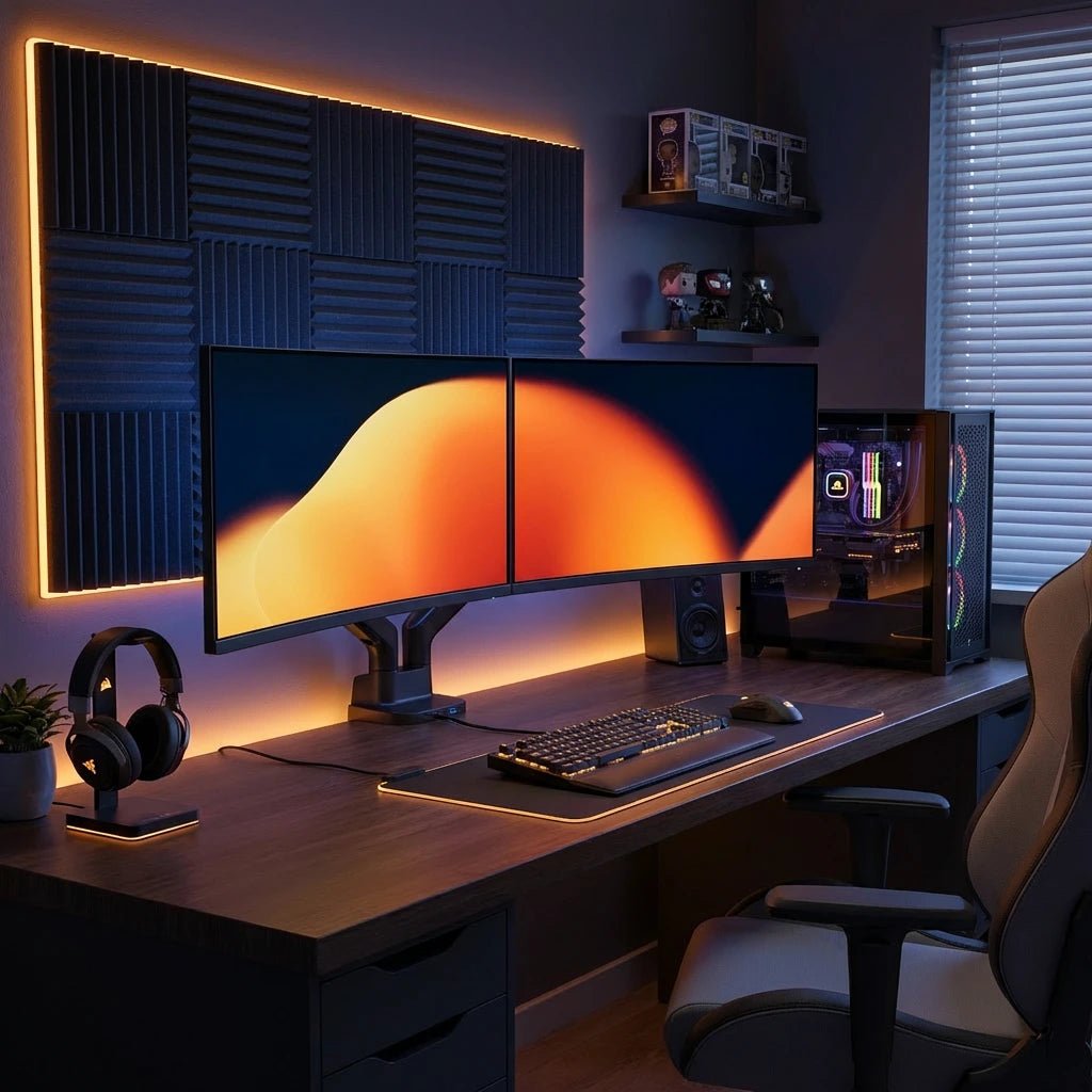 Alberenz Double Monitor Mount Gas Spring - Up until 35" - With USB - Black - Alberenz - Monitor mount