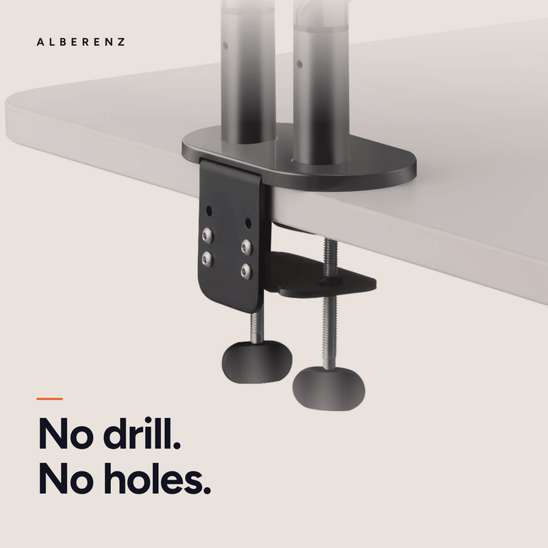 Alberenz® Dubbele Monitorarm Met Gasveer Donkergrijs