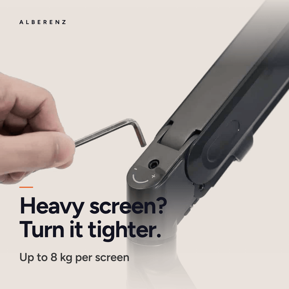 Alberenz® Dubbele Monitorarm Met Gasveer Donkergrijs