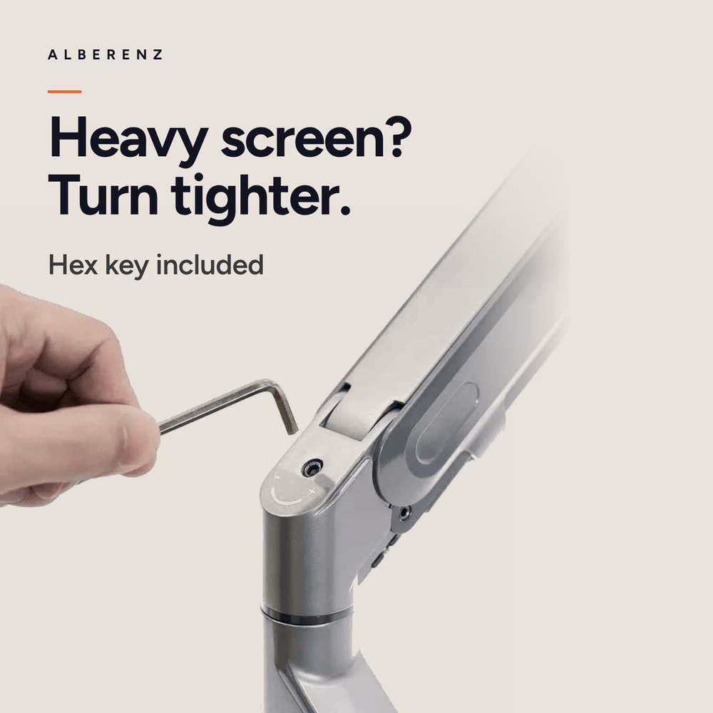 Alberenz® Enkele Monitorarm Gasveer Zilver