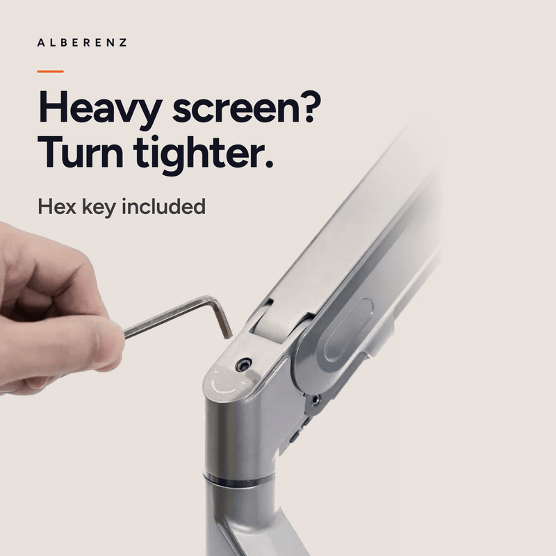 Alberenz® Enkele Monitorarm Gasveer Zilver