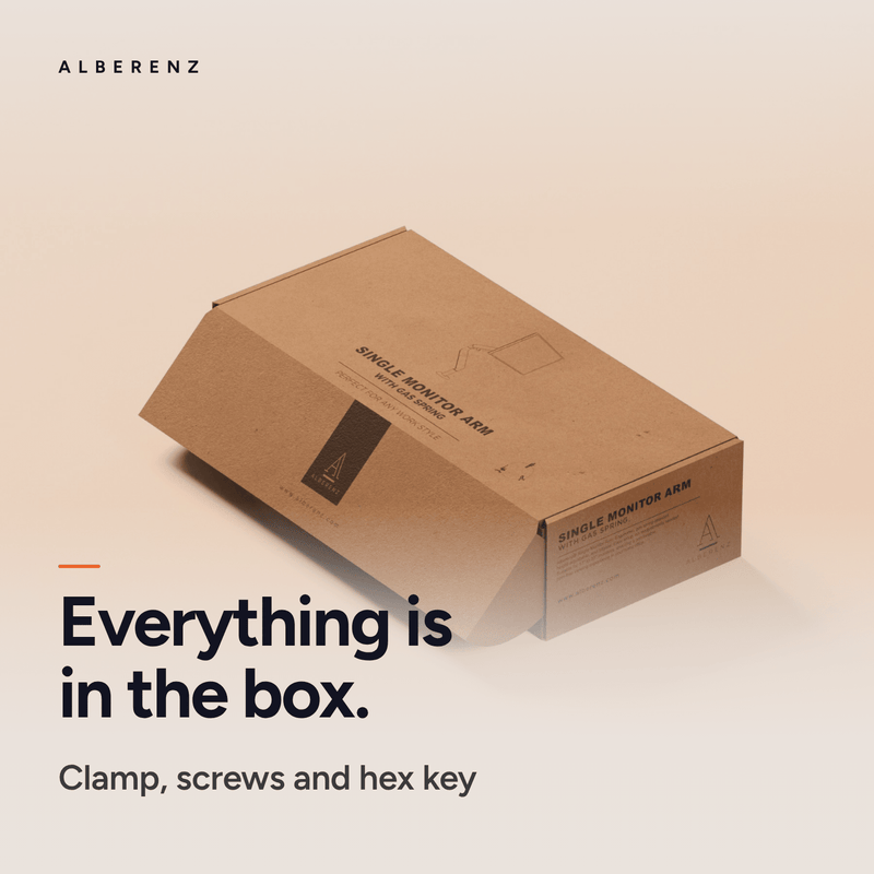 Alberenz® Enkele Monitorarm Gasveer Zilver