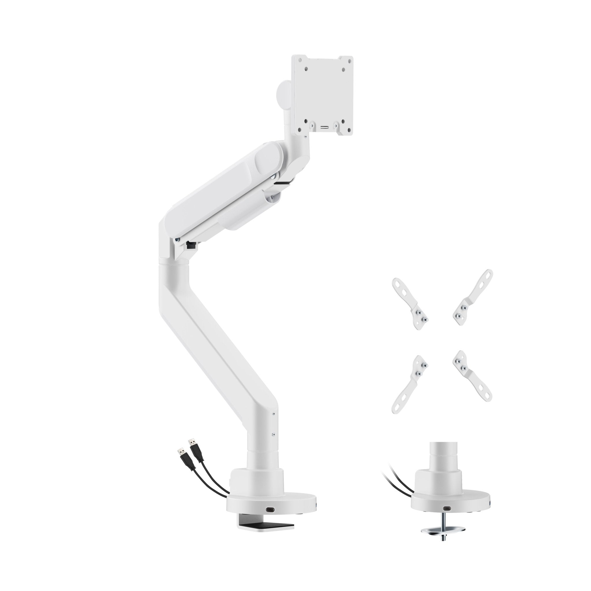 Alberenz® Heavy Duty Gas Spring Monitor Mount White (up to 57 inches) - Alberenz - Monitor mount