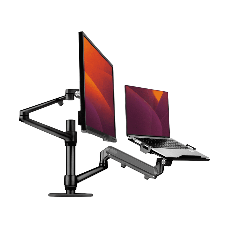 Bras pour moniteur d'ordinateur portable Alberenz® avec ressort à gaz noir