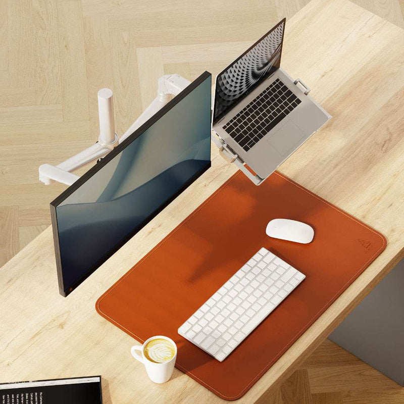 Bras pour moniteur d'ordinateur portable Alberenz® avec ressort à gaz argenté