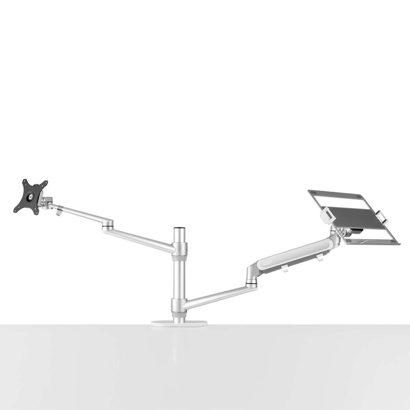 Bras pour moniteur d'ordinateur portable Alberenz® avec ressort à gaz argenté