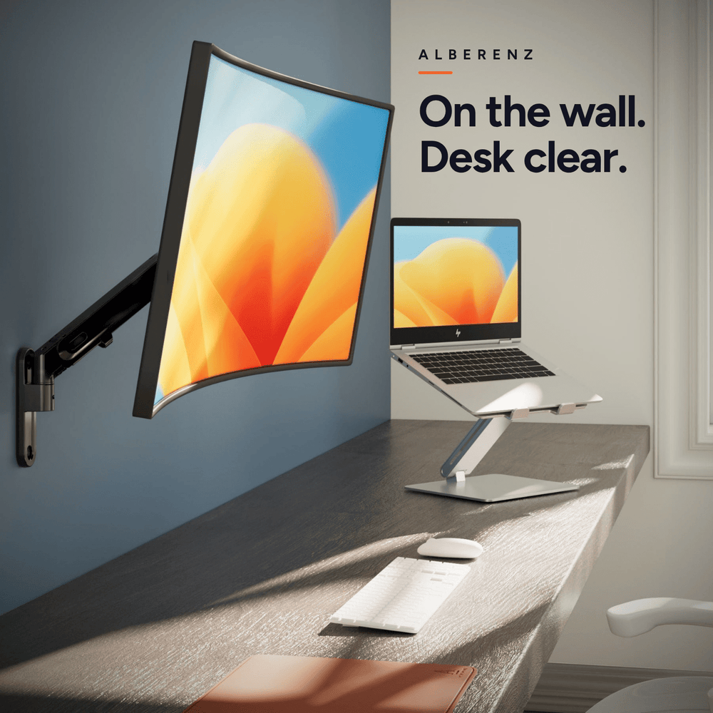 Alberenz® Monitorbeugel Wand Gasveer Donkergrijs