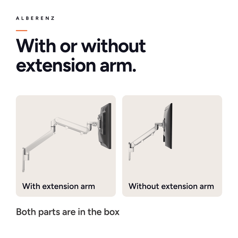 Alberenz® Monitorbeugel Wand Gasveer Zilver