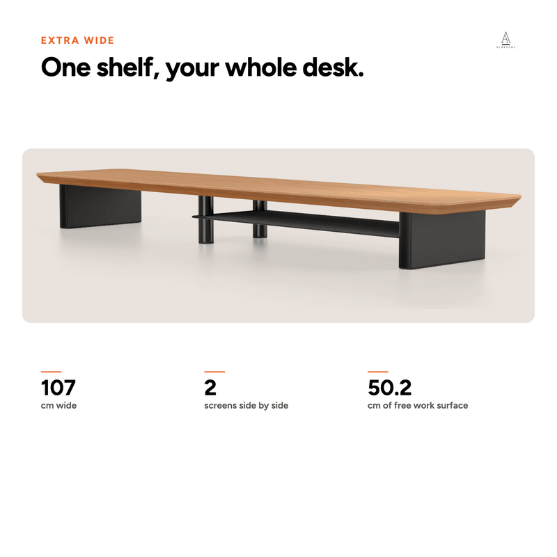 Alberenz® Eiken Houten Monitorverhoger - 2 Monitoren