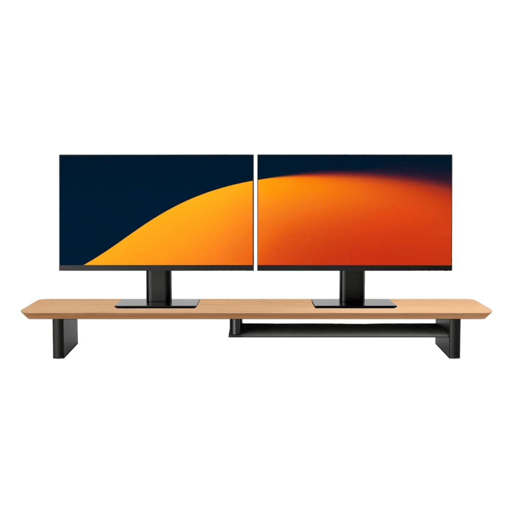 Alberenz® Eiken Houten Monitorverhoger - 2 Monitoren
