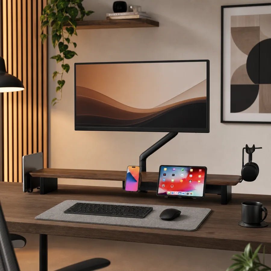 Alberenz single monitor arm gas spring - Up until 40 inch - with USB - Black - Alberenz - Monitor mount