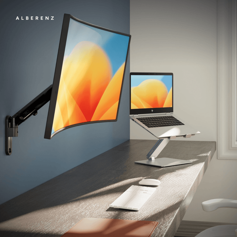 Alberenz® Monitorbeugel Wand Gasveer Donkergrijs