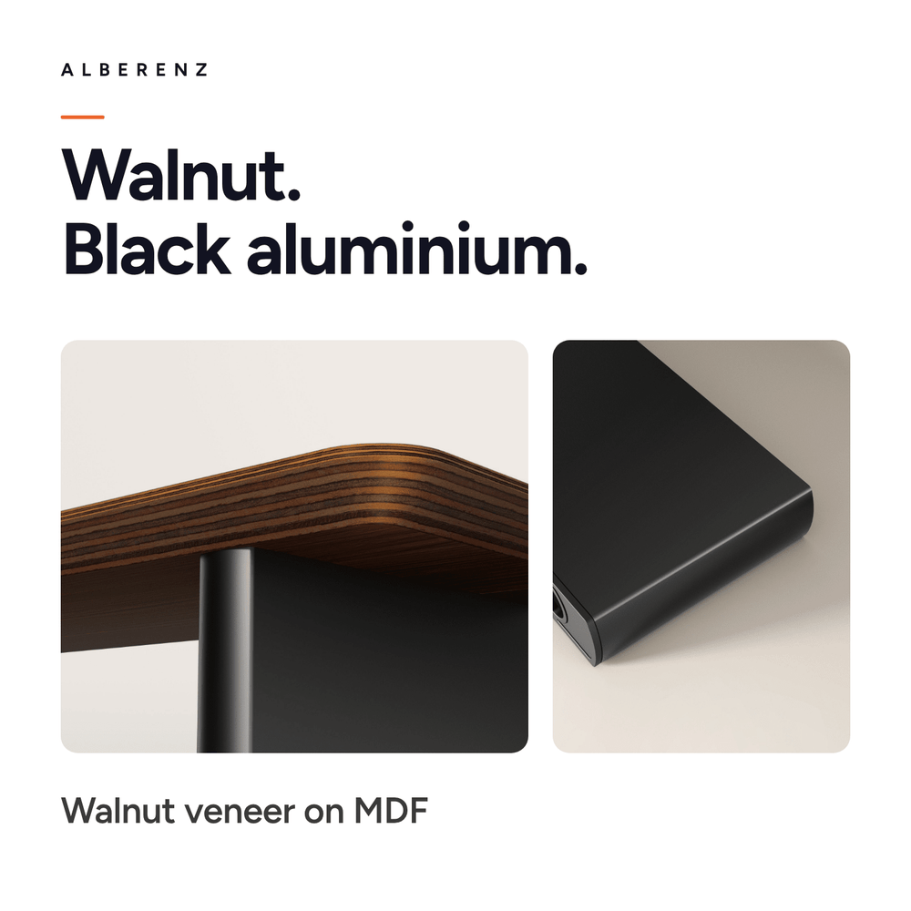 Alberenz® Walnut Wooden Monitor Riser - 2 Monitors