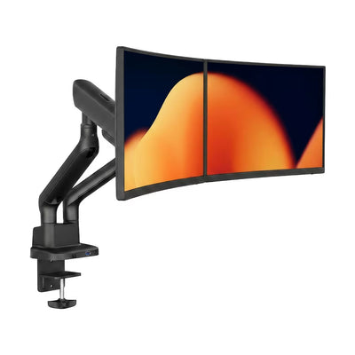 Alberenz Dubbele Monitorbeugel Gasveer - Tot 35" - Met USB - Zwart