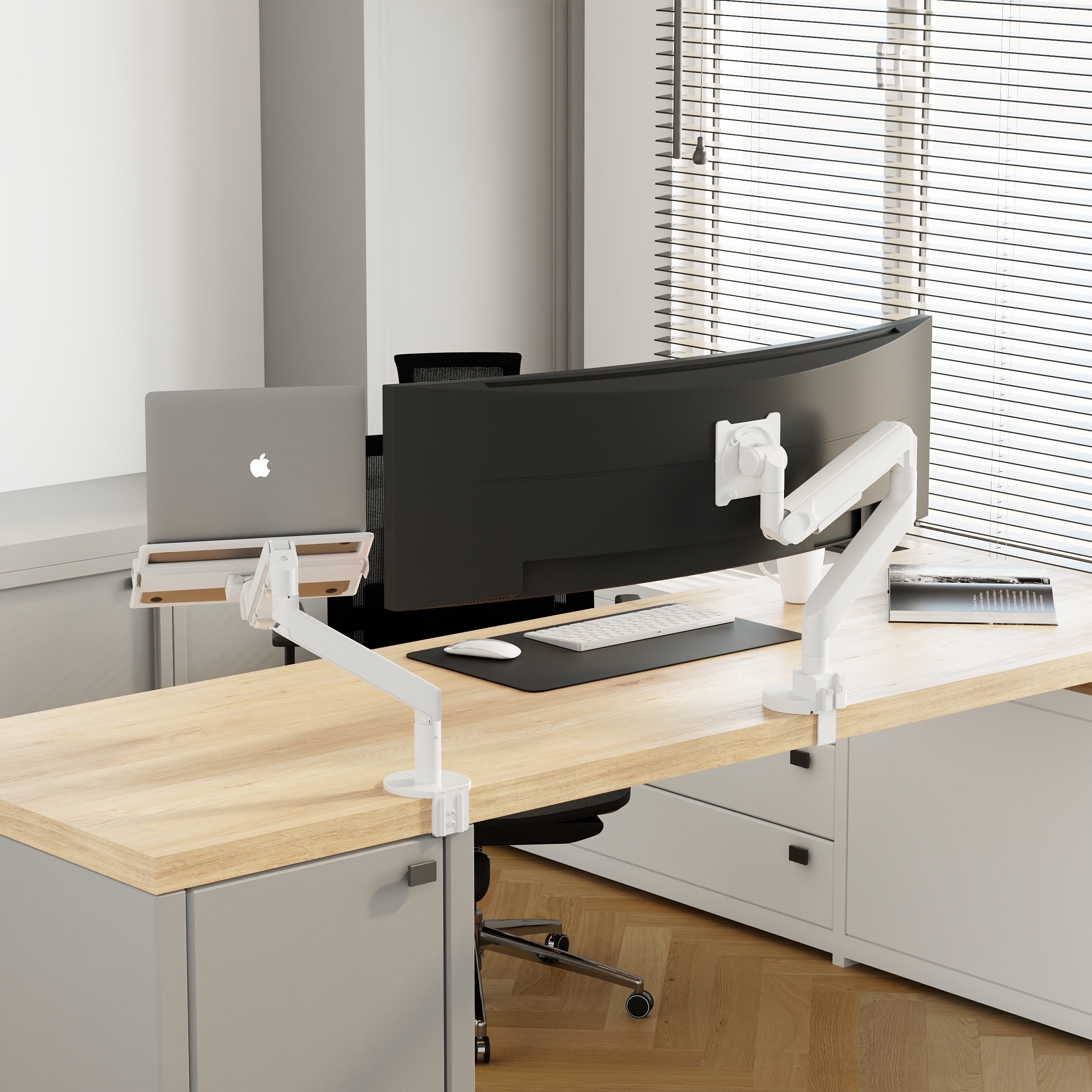 Alberenz® Zware Gasveer Monitorbeugel Wit (tot 57 inch)