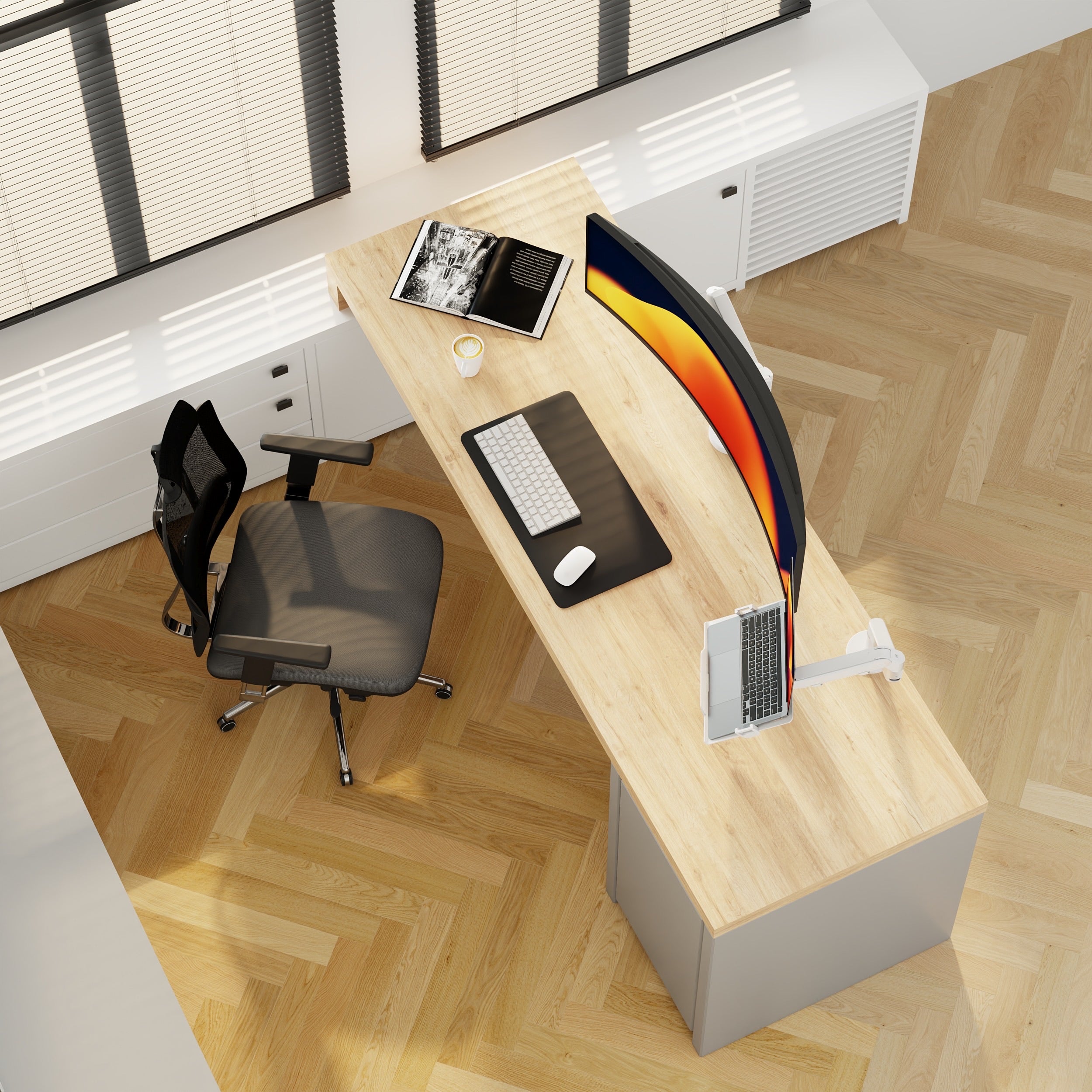 Alberenz® Zware Gasveer Monitorbeugel Wit (tot 57 inch)