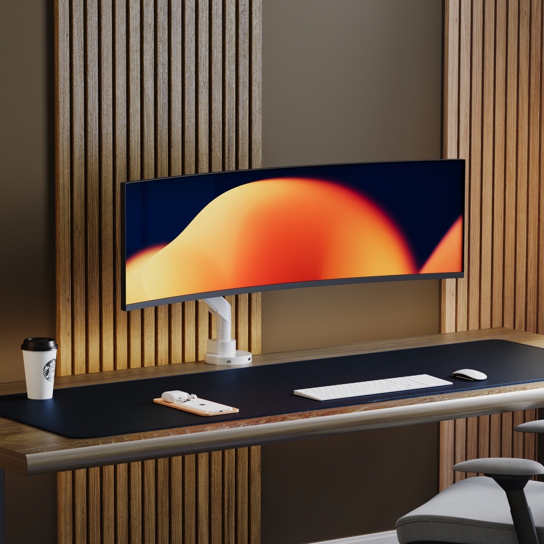 Alberenz® Zware Gasveer Monitorbeugel Wit (tot 57 inch)