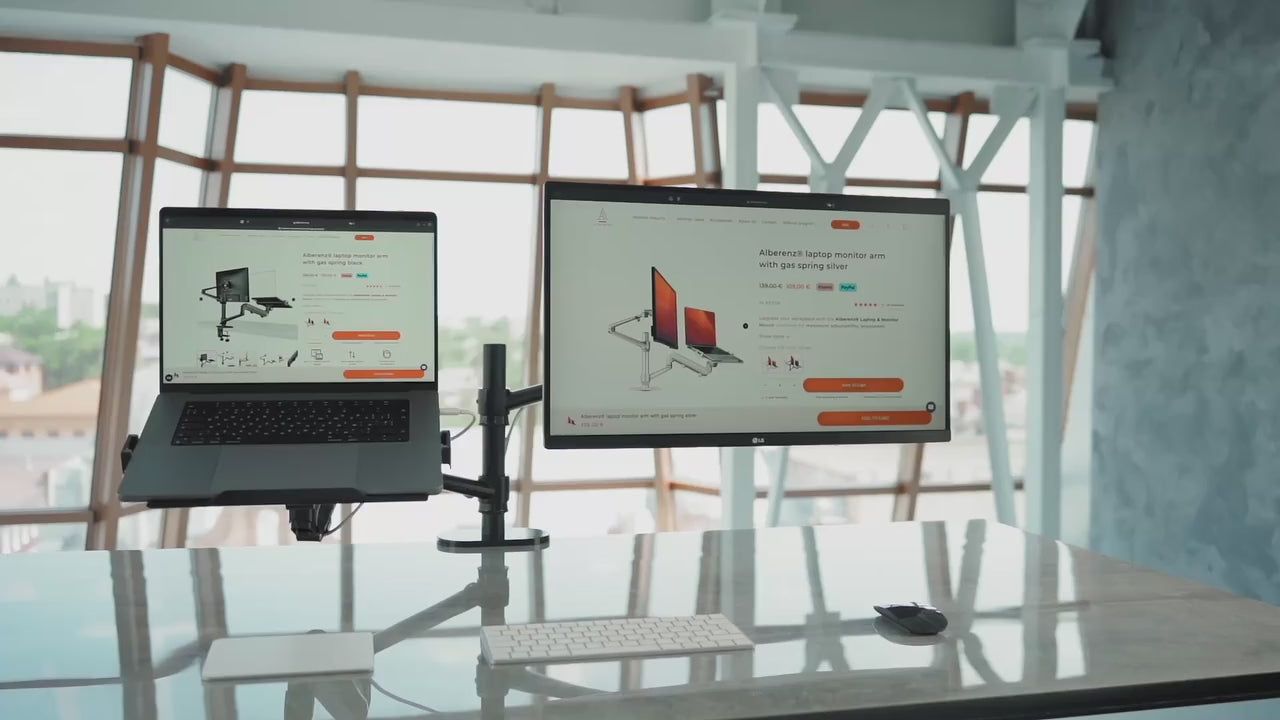 Alberenz® laptop monitorarm met gasveer zwart